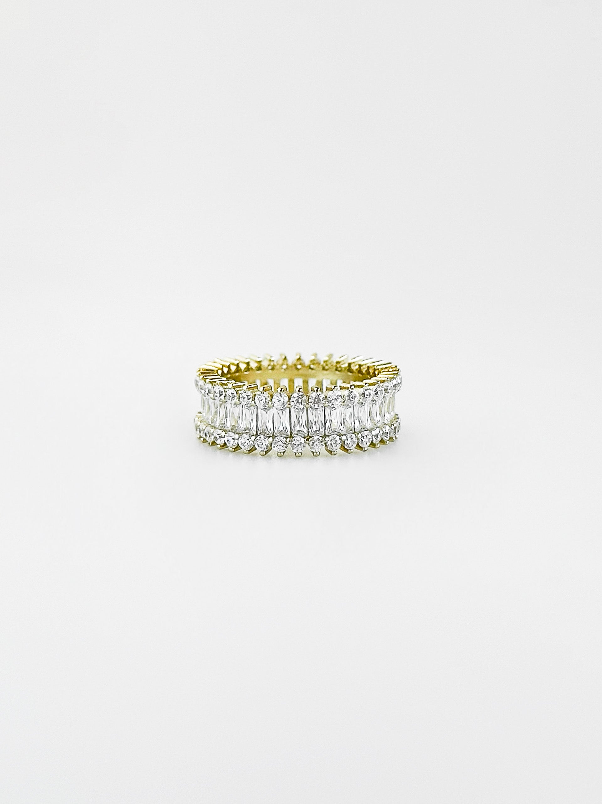 Sterling Silver CZ Station Baguette Band Ring-230 Jewelry-NYC-Coastal Bloom Boutique, find the trendiest versions of the popular styles and looks Located in Indialantic, FL