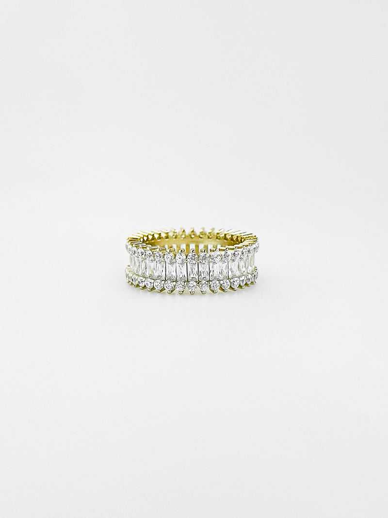 Sterling Silver CZ Station Baguette Band Ring-230 Jewelry-NYC-Coastal Bloom Boutique, find the trendiest versions of the popular styles and looks Located in Indialantic, FL