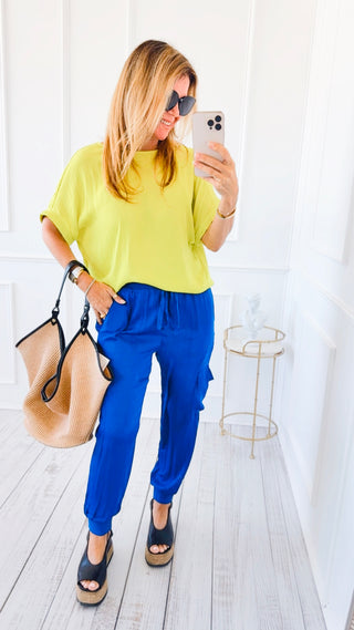 Quiet Confidence Blouse Top - Citrus Green