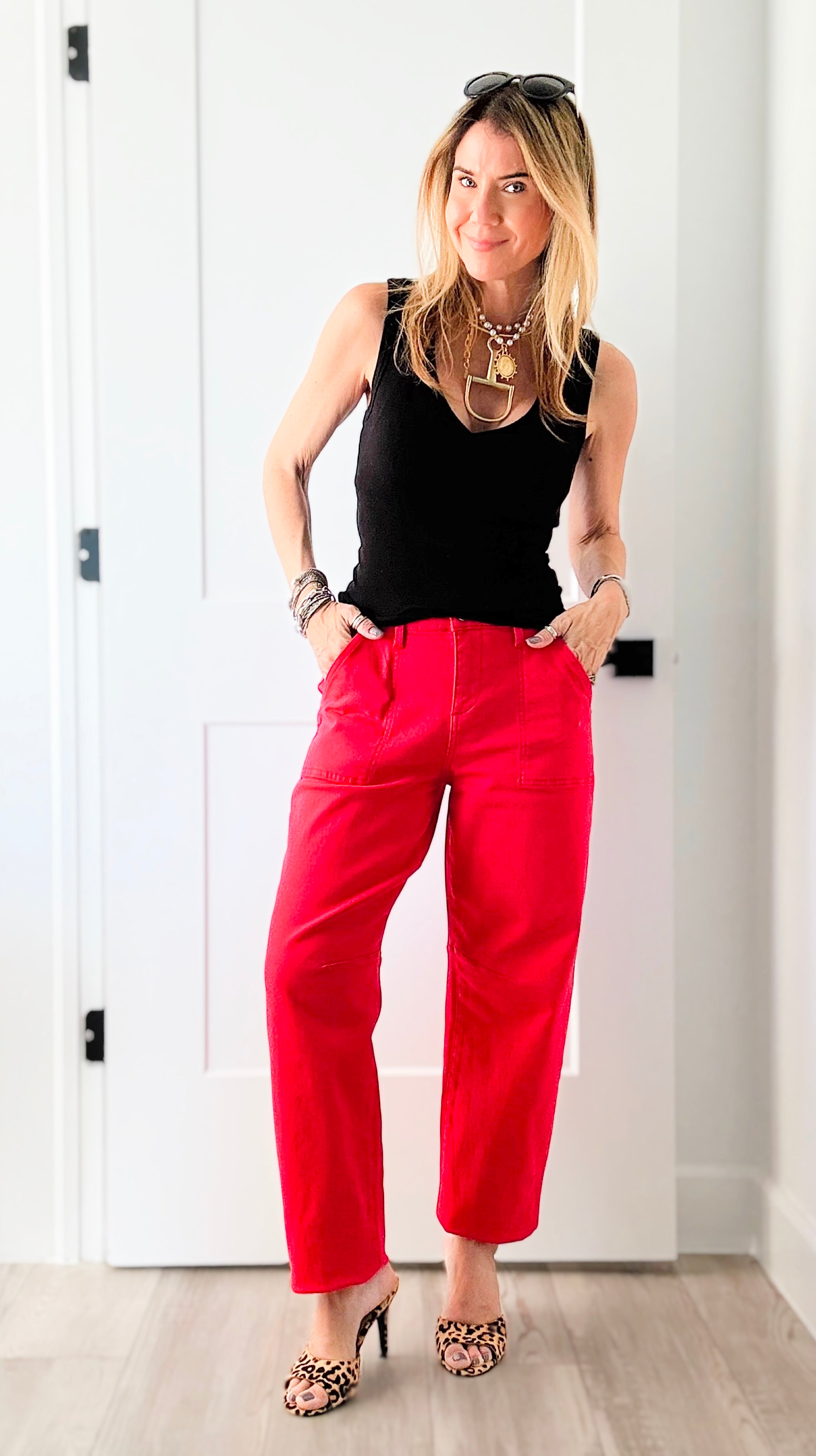 Soho Pop Barrel Pants-170 Bottoms-Risen-Coastal Bloom Boutique, find the trendiest versions of the popular styles and looks Located in Indialantic, FL