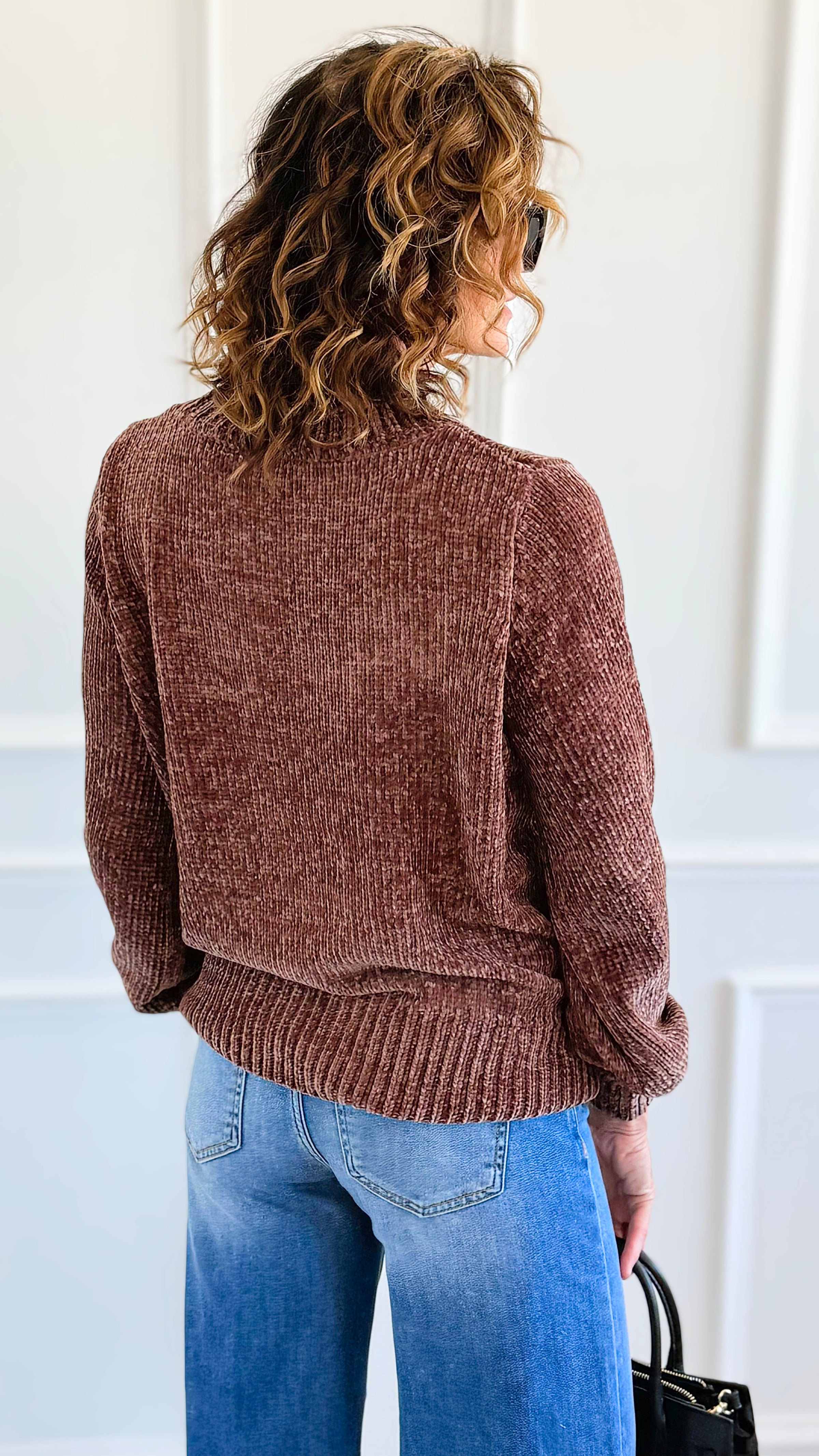 Cuddle Cloud Chenille Sweater-Brown-140 Sweaters-Zenana-Coastal Bloom Boutique, find the trendiest versions of the popular styles and looks Located in Indialantic, FL