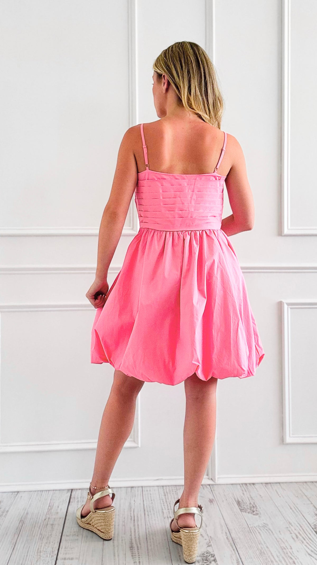 Rosette Romance Midi Dress - Pink-200 Dresses/Jumpsuits/Rompers-White Birch-Coastal Bloom Boutique, find the trendiest versions of the popular styles and looks Located in Indialantic, FL