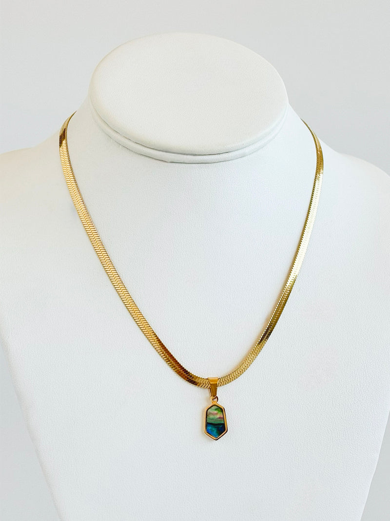 Stainless Steel Iridescent Charm Necklace-230 Jewelry-Chasing Bandits-Coastal Bloom Boutique, find the trendiest versions of the popular styles and looks Located in Indialantic, FL