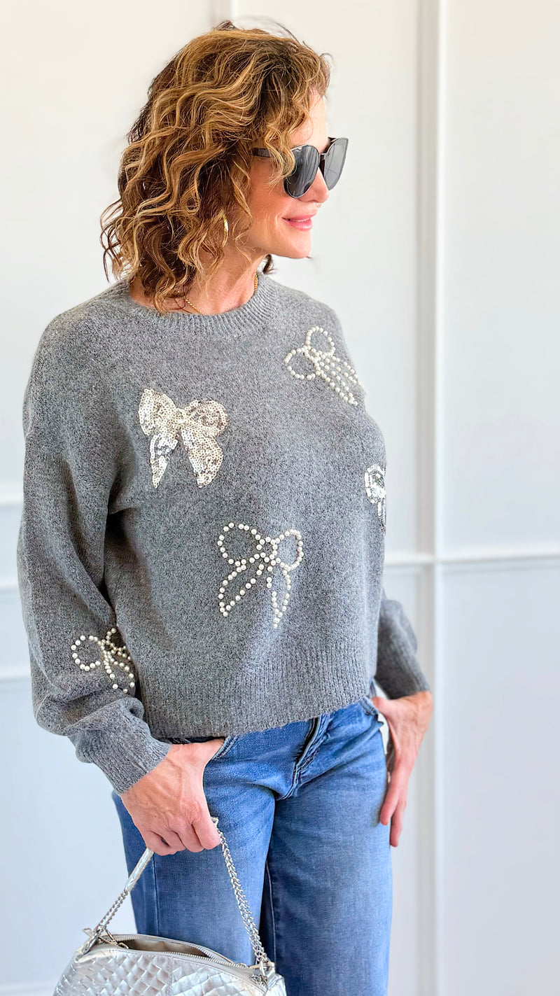 Take A Bow Sweater-140 Sweaters-Dreamers-Coastal Bloom Boutique, find the trendiest versions of the popular styles and looks Located in Indialantic, FL