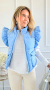 Ruffle Up Puffer Vest-150 Cardigans/Layers-Jodifl-Coastal Bloom Boutique, find the trendiest versions of the popular styles and looks Located in Indialantic, FL