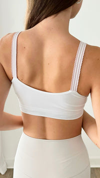 One Size White w/ Pink & White Straps Bra - LD Market-220 Intimates-Strap-its-Coastal Bloom Boutique, find the trendiest versions of the popular styles and looks Located in Indialantic, FL