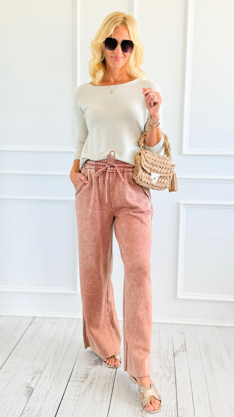 Daydream Lounge Pants - Rust-100 Pants-Zenana-Coastal Bloom Boutique, find the trendiest versions of the popular styles and looks Located in Indialantic, FL