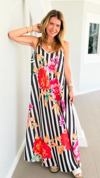 Midnight Bouquet Slip Italian Dress