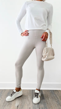 Butter Soft Basic Full Length Leggings - Chrome-210 Loungewear/Sets-Rae Mode-Coastal Bloom Boutique, find the trendiest versions of the popular styles and looks Located in Indialantic, FL