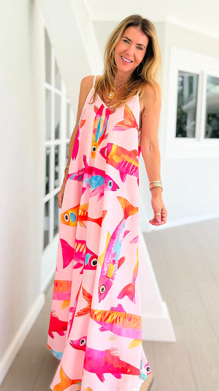 Tropical Fish Slip Italian Dress