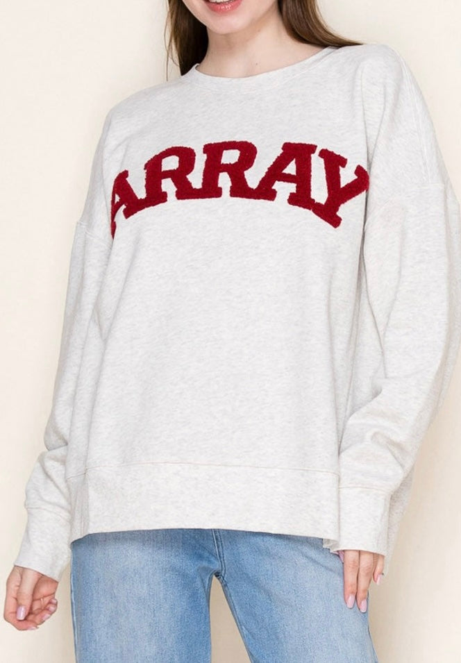 Word Play French Terry Sweatshirt-130 Long Sleeve Tops-White Birch-Coastal Bloom Boutique, find the trendiest versions of the popular styles and looks Located in Indialantic, FL