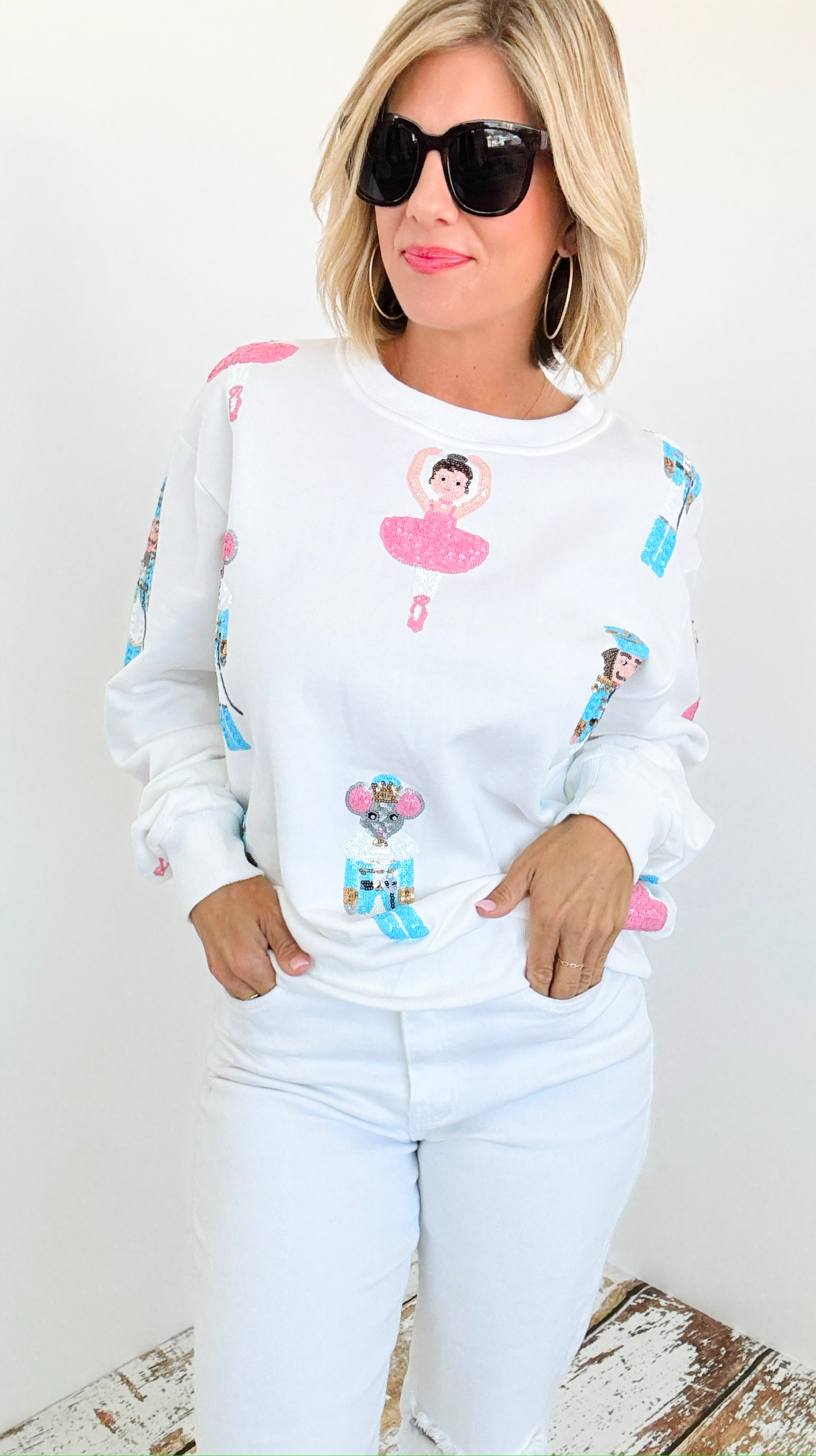 Nutcracker Ballet Dream Sweatshirt-130 Long Sleeve Tops-Belle Cher-Coastal Bloom Boutique, find the trendiest versions of the popular styles and looks Located in Indialantic, FL