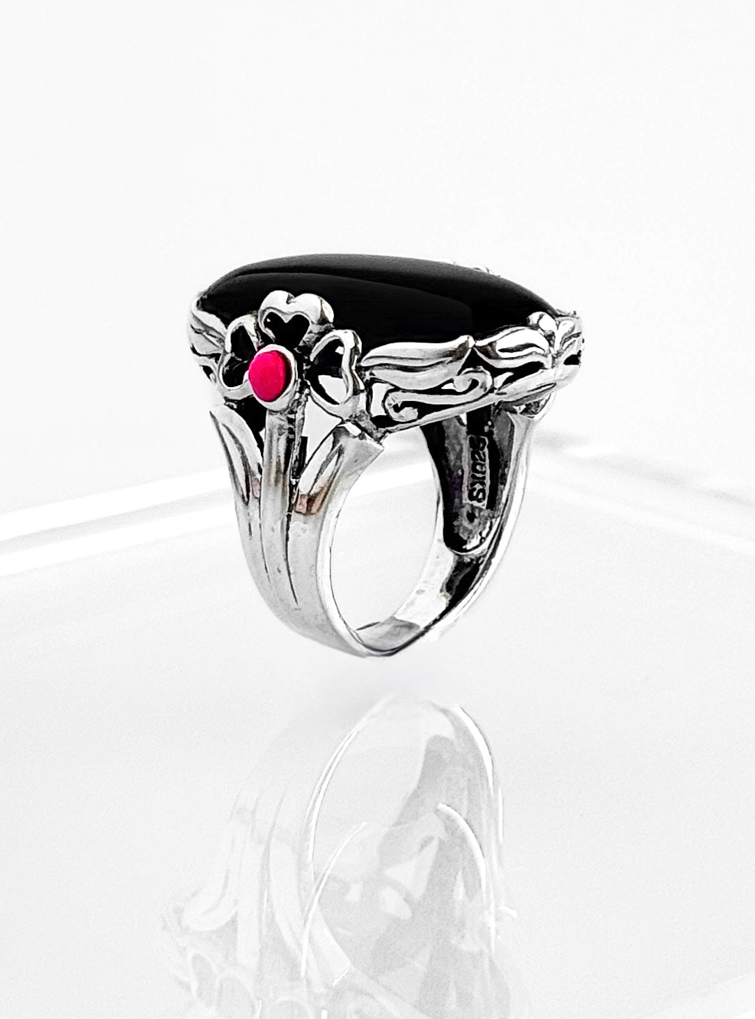 Chunky Midnight Bloom Ring-230 Jewelry-Oriental Treasure-Coastal Bloom Boutique, find the trendiest versions of the popular styles and looks Located in Indialantic, FL