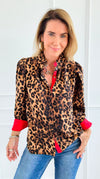 Wild Ruffle Neck Button Down Blouse Top-110 Long Sleeve Tops-JODIFL-Coastal Bloom Boutique, find the trendiest versions of the popular styles and looks Located in Indialantic, FL