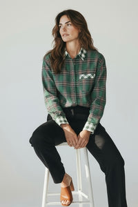 Winter Tales Button Down Top - Hunter Green-130 Long Sleeve Tops-JODIFL-Coastal Bloom Boutique, find the trendiest versions of the popular styles and looks Located in Indialantic, FL