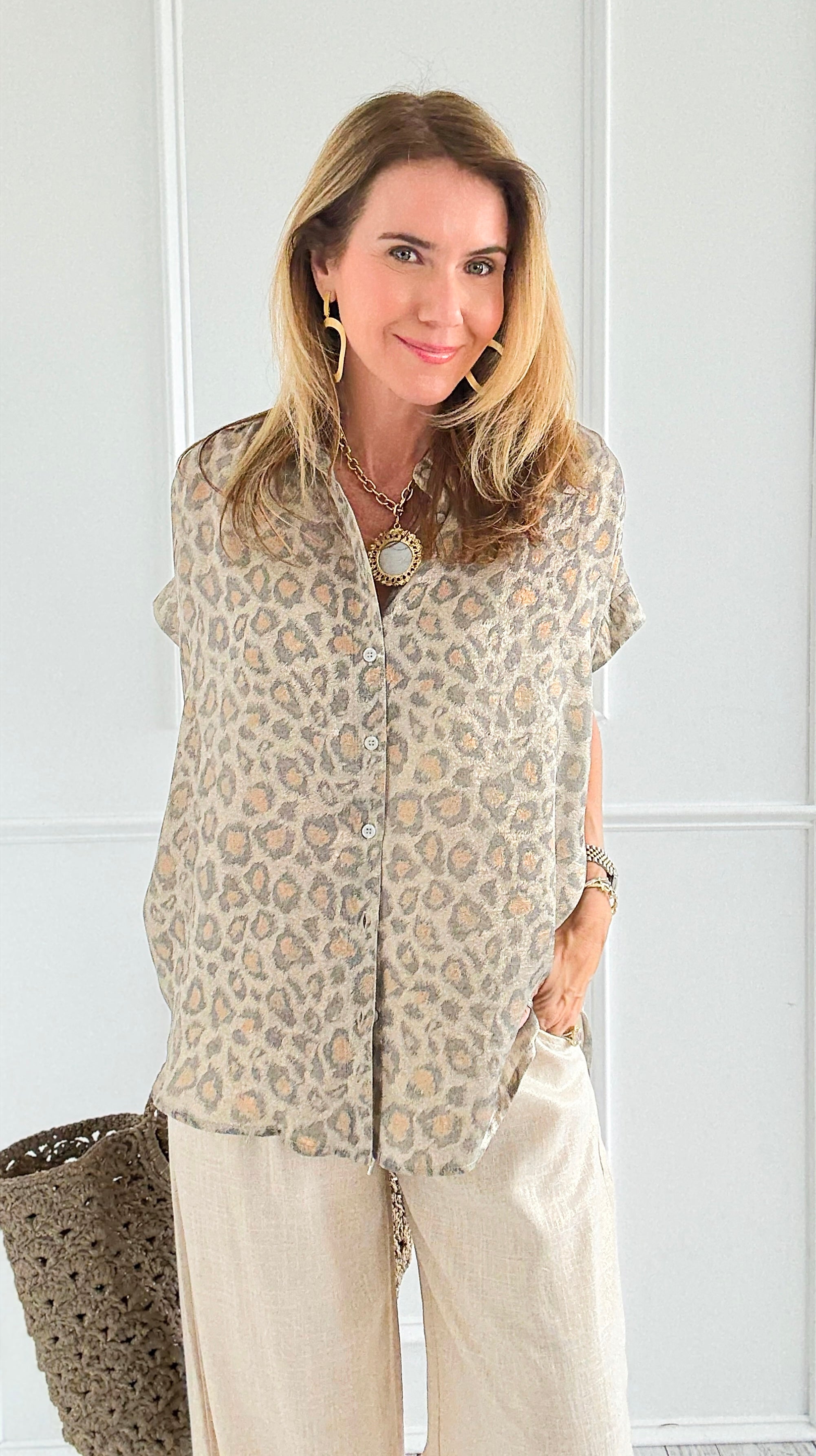 Velvet Whispers Button Down Top-110 Short Sleeve Tops-JODIFL-Coastal Bloom Boutique, find the trendiest versions of the popular styles and looks Located in Indialantic, FL
