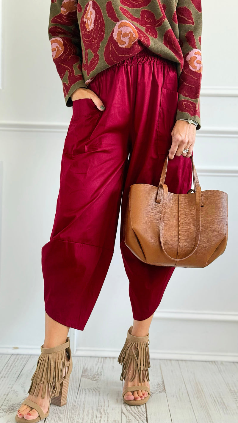Relax & Go Italian Barrel Pant-100 Pants-VANESSA-Coastal Bloom Boutique, find the trendiest versions of the popular styles and looks Located in Indialantic, FL