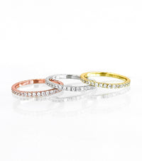XS Thin Sterling Silver Eternity CZ Ring-230 Jewelry-NYC-Coastal Bloom Boutique, find the trendiest versions of the popular styles and looks Located in Indialantic, FL