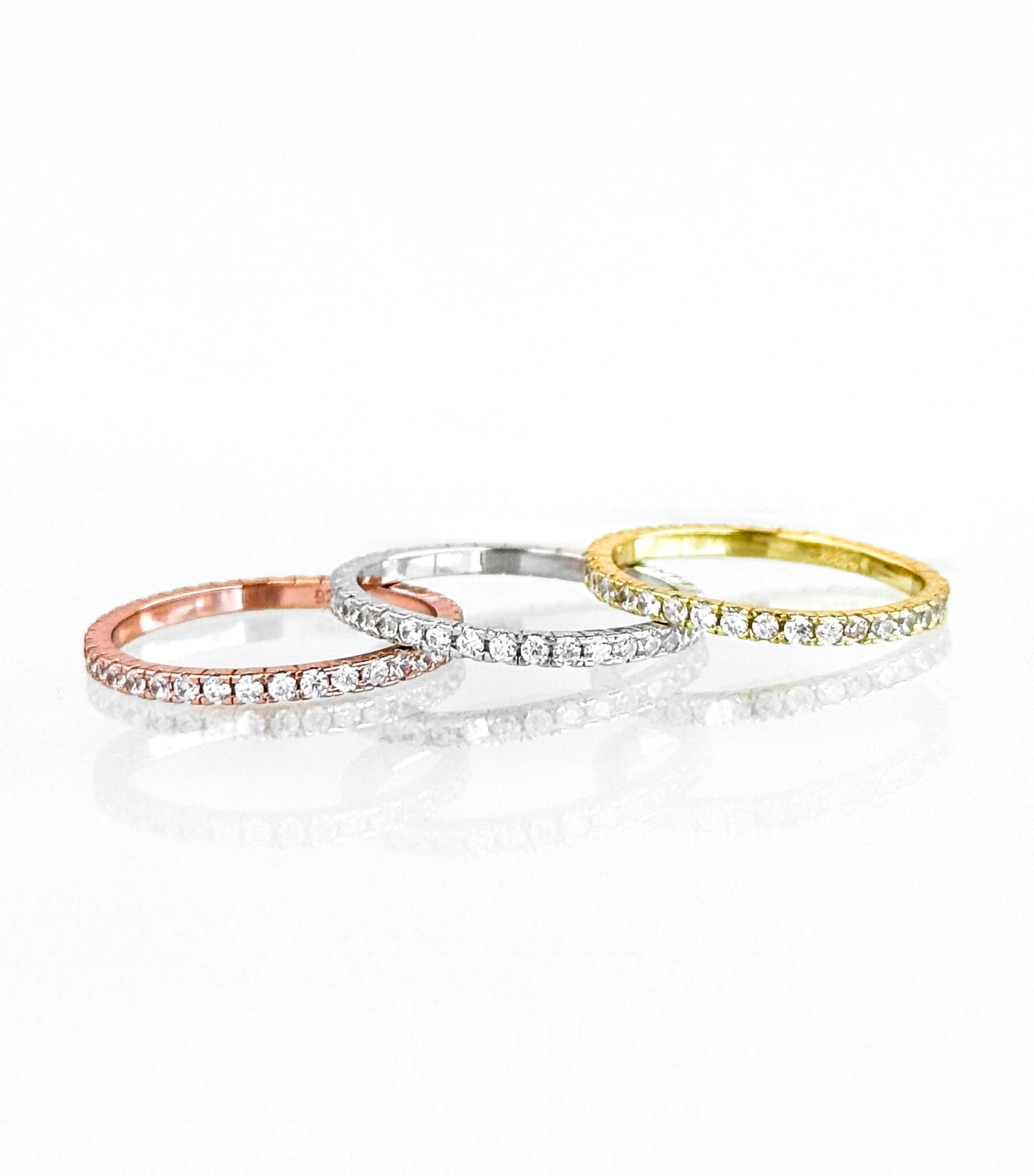 XS Thin Sterling Silver Eternity CZ Ring-230 Jewelry-NYC-Coastal Bloom Boutique, find the trendiest versions of the popular styles and looks Located in Indialantic, FL