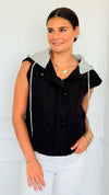 Hood On Quilted Zip Vest-160 Jackets-Love Tree Fashion-Coastal Bloom Boutique, find the trendiest versions of the popular styles and looks Located in Indialantic, FL