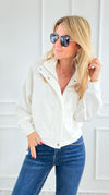Modern Edge Snap Jacket - Off White-160 Jackets-IRIS-Coastal Bloom Boutique, find the trendiest versions of the popular styles and looks Located in Indialantic, FL