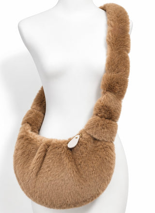 Plush Hobo Shoulder Bag