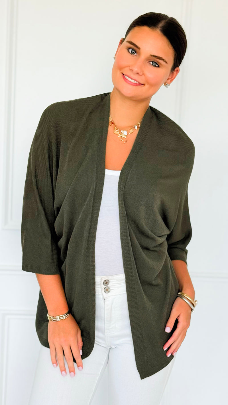 Sunday Italian Modal Cardigan- Olive-150 Cardigan Layers-Italianissimo-Coastal Bloom Boutique, find the trendiest versions of the popular styles and looks Located in Indialantic, FL