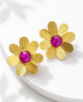 Blooming Beauty Stud Earring - Fuchsia