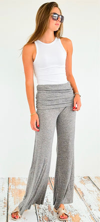 Wide Ruched Waist Pant-170 Bottoms-Chatoyant-Coastal Bloom Boutique, find the trendiest versions of the popular styles and looks Located in Indialantic, FL