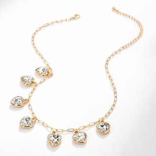 Sweetheart Shimmer Charm Necklace - Clear