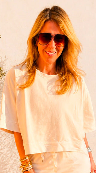 Weekend French Terry Italian Top - Beige