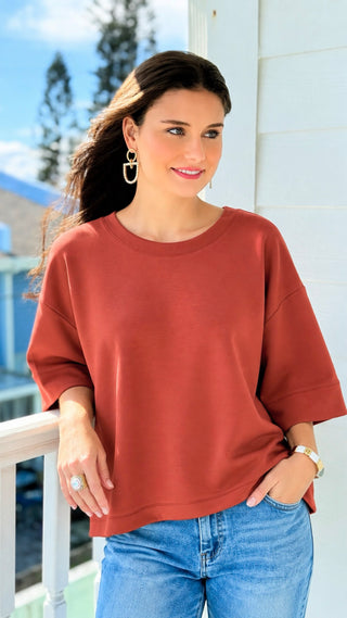 Drop Shoulder Scuba Top