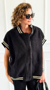 Midnight Stroll Sherpa Vest-160 Jackets-ROUSSEAU-Coastal Bloom Boutique, find the trendiest versions of the popular styles and looks Located in Indialantic, FL