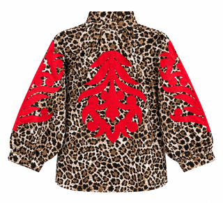 Artisan Accent Top - Leopard/Red