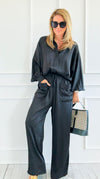 Slow Mornings Set - Black-210 Loungewear/Sets-Jodifl-Coastal Bloom Boutique, find the trendiest versions of the popular styles and looks Located in Indialantic, FL