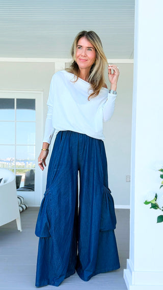 Denim Moon Big Pocket Italian Pants