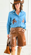 Luxe Faux Leather Italian Short-170 Bottoms/Shorts-AZUL MONACO-Coastal Bloom Boutique, find the trendiest versions of the popular styles and looks Located in Indialantic, FL