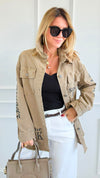 Glamour Italian Twill Jacket-160 Jackets-V SKY-Coastal Bloom Boutique, find the trendiest versions of the popular styles and looks Located in Indialantic, FL