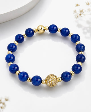 Micropave Lapis Station Stretch Bracelet - Blue