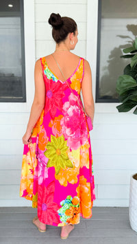 Viva Garden Sleeveless Italian Long Dress-170 Bottoms-Italianissimo-Coastal Bloom Boutique, find the trendiest versions of the popular styles and looks Located in Indialantic, FL