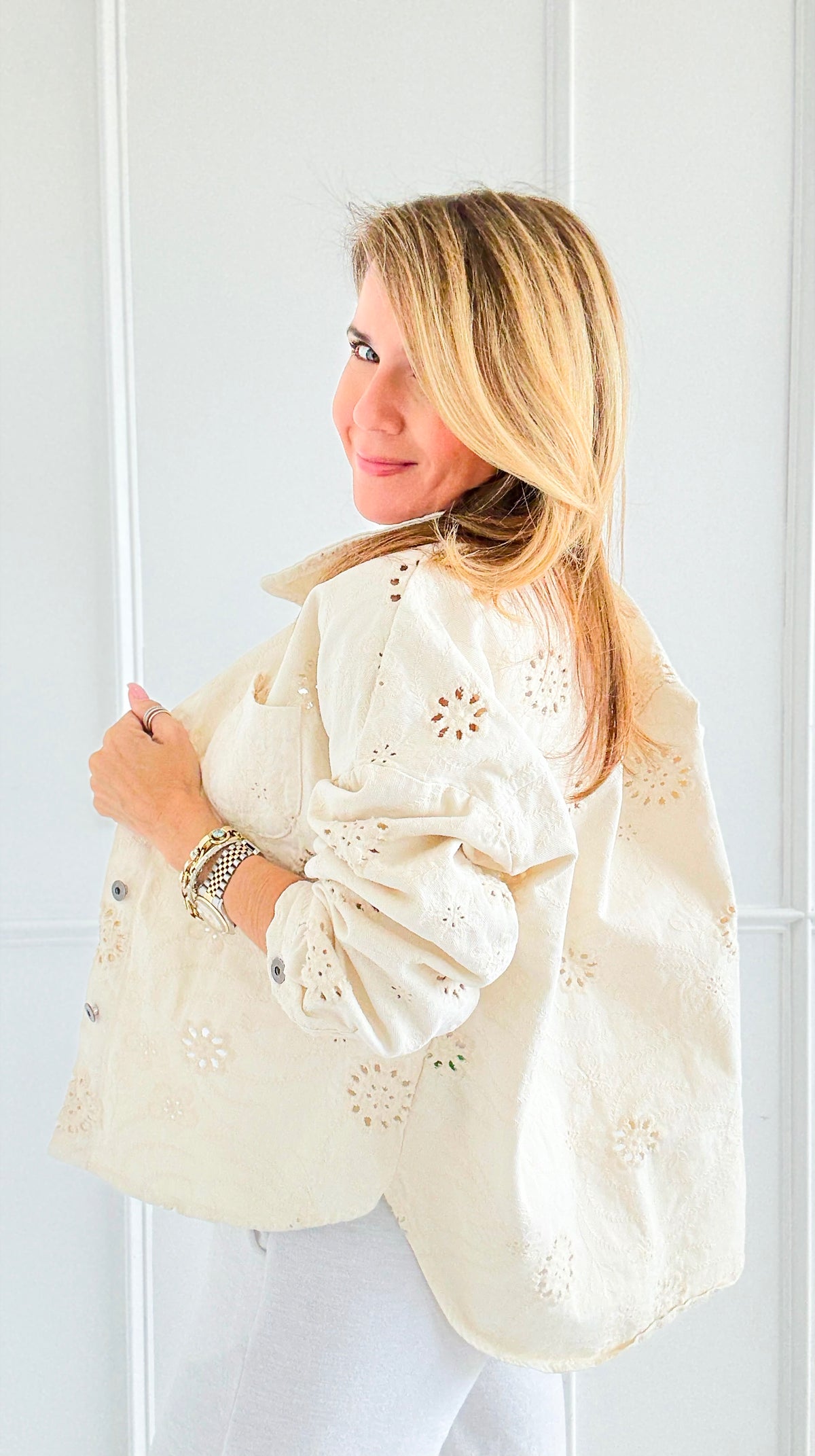 Bloom Embroidered Italian Jacket-160 Jackets-LY PARIS-Coastal Bloom Boutique, find the trendiest versions of the popular styles and looks Located in Indialantic, FL