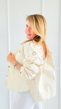 Bloom Embroidered Italian Jacket-160 Jackets-LY PARIS-Coastal Bloom Boutique, find the trendiest versions of the popular styles and looks Located in Indialantic, FL