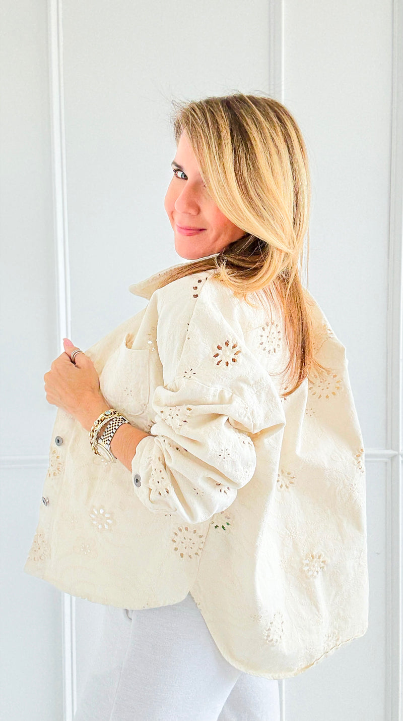 Bloom Embroidered Italian Jacket-160 Jackets-LY PARIS-Coastal Bloom Boutique, find the trendiest versions of the popular styles and looks Located in Indialantic, FL