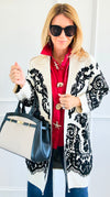 Jacquard Cardigan-150 Cardigans/Layers-Z STUDIO-Coastal Bloom Boutique, find the trendiest versions of the popular styles and looks Located in Indialantic, FL