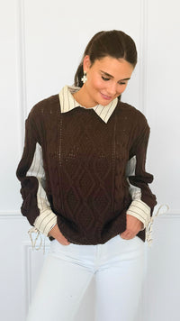 Borrowed Layers Knit Sweater-140 Sweaters-ROUSSEAU-Coastal Bloom Boutique, find the trendiest versions of the popular styles and looks Located in Indialantic, FL
