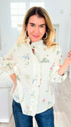 Garden Daydream Ruffled Collared Top-130 Long Sleeve Tops-JODIFL-Coastal Bloom Boutique, find the trendiest versions of the popular styles and looks Located in Indialantic, FL