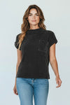 Everyday Waffle Knit Top - Black-110 Short Sleeve Tops-Zenana-Coastal Bloom Boutique, find the trendiest versions of the popular styles and looks Located in Indialantic, FL