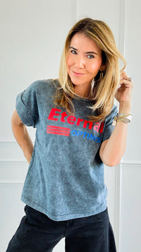 Eternal Optimist Italian Graphic Tee-110 Short Sleeve Tops-FIRSTAGE-Coastal Bloom Boutique, find the trendiest versions of the popular styles and looks Located in Indialantic, FL