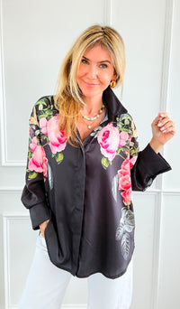 Nocturne Rose Italian Button Top