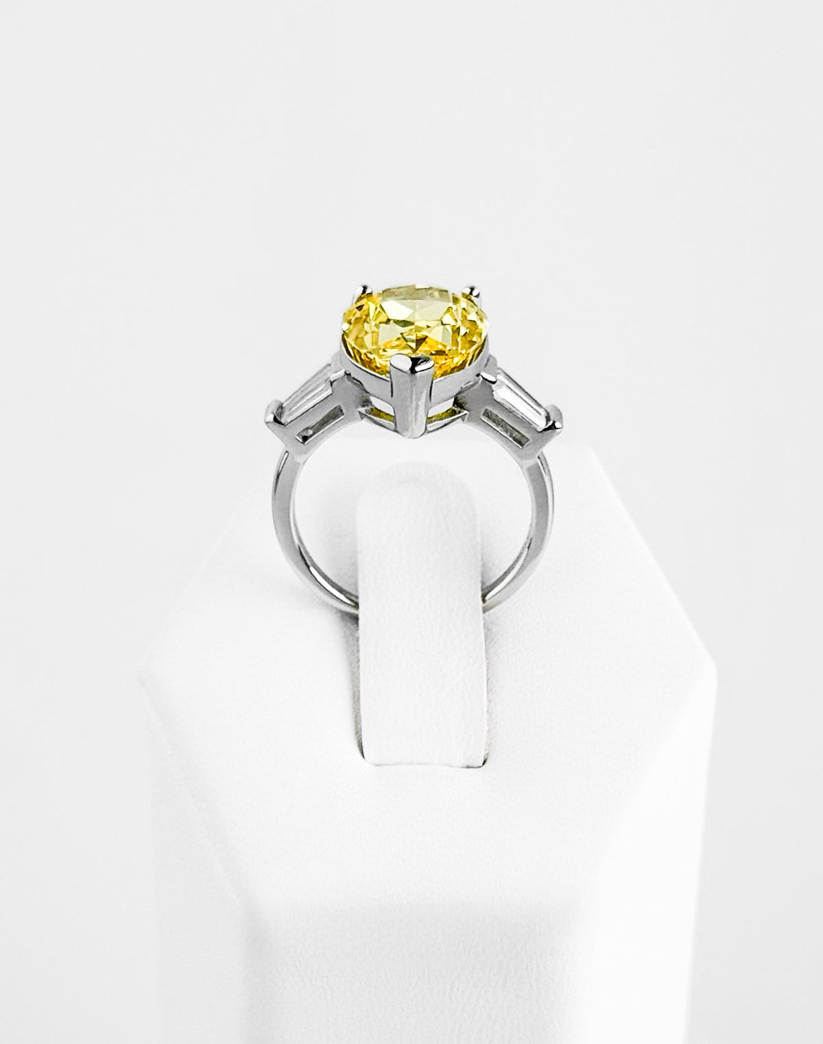 Sterling Silver Pear + Baguette Ring Canary-230 Jewelry-NYC-Coastal Bloom Boutique, find the trendiest versions of the popular styles and looks Located in Indialantic, FL